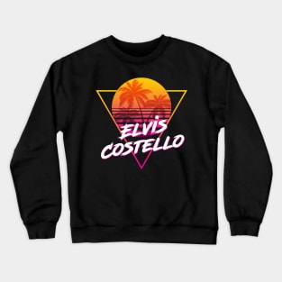 Elvis Costello - Proud Name Retro 80s Sunset Aesthetic Design Crewneck Sweatshirt